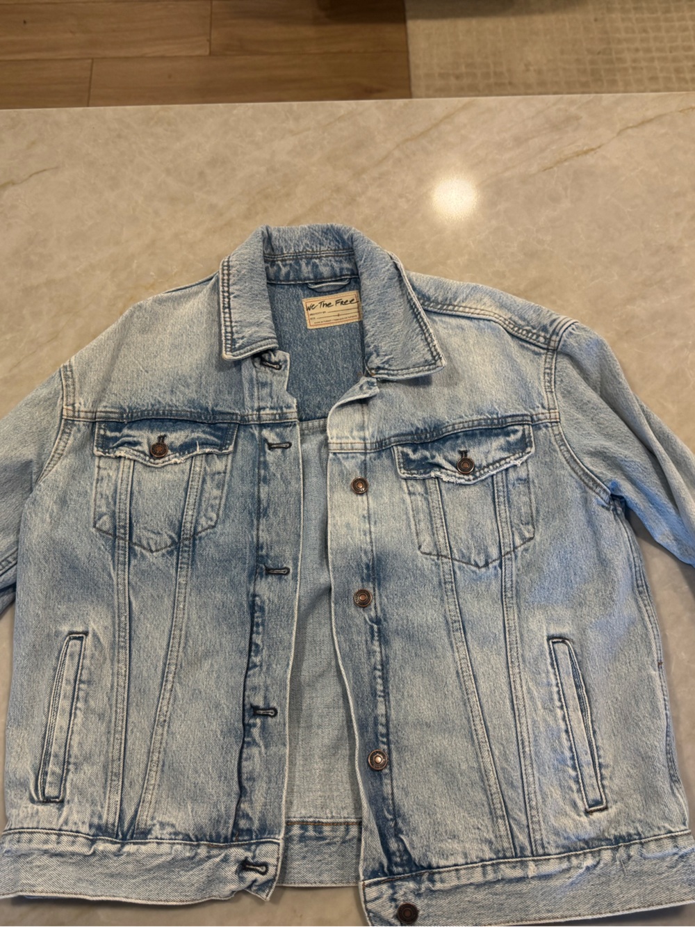 FREE PEOPLE Jolene Trucker oversized Jean jacket